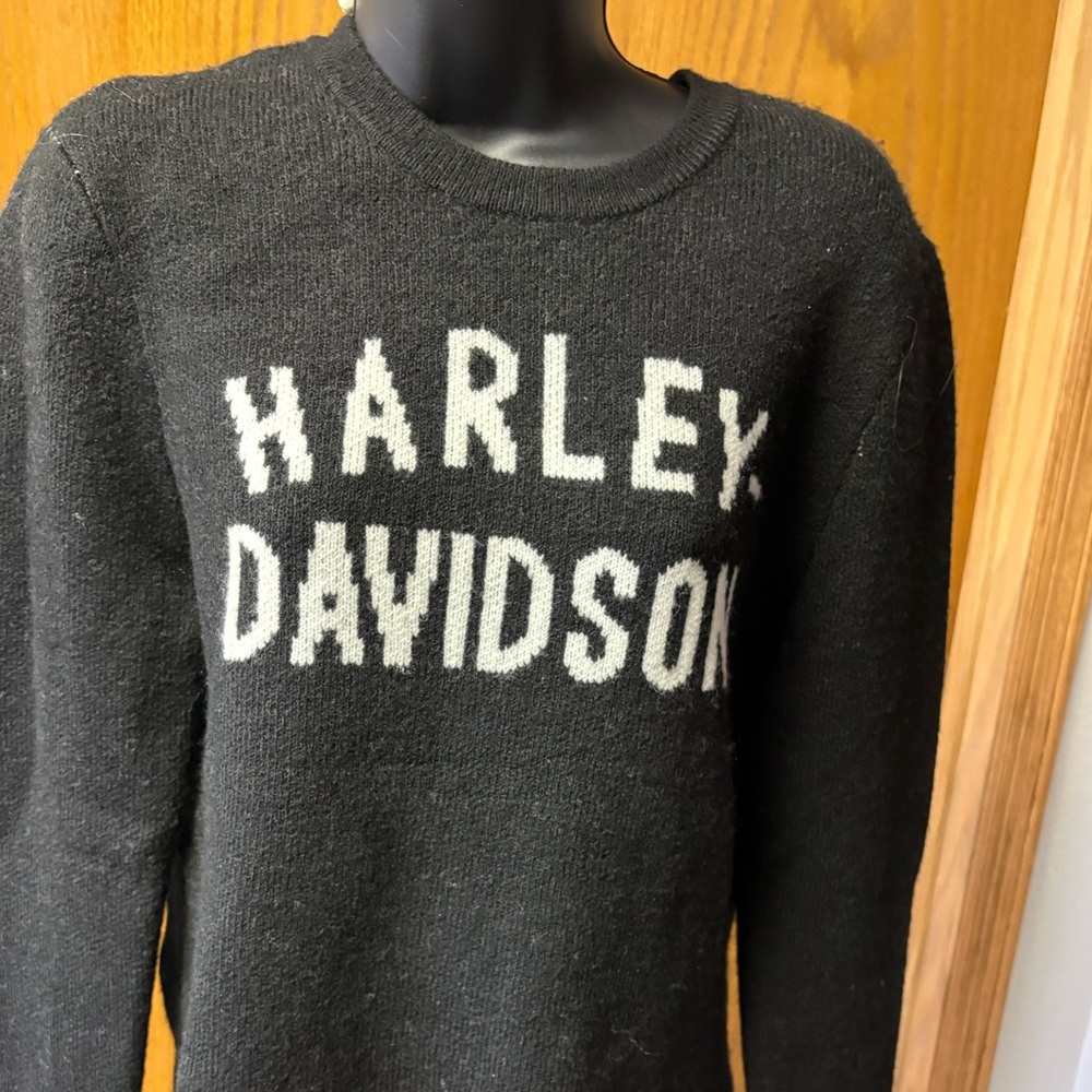 Harley-Davidson Black and White Crew Neck Sweater